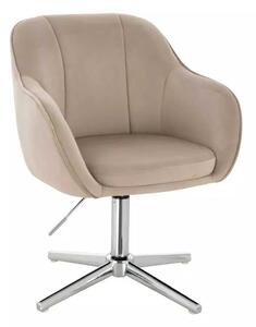 LuxuryForm DESIGN Stolička AVOLA VELUR na striebornom kríži - latte