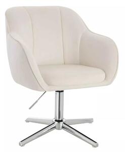 LuxuryForm DESIGN Stolička AVOLA VELUR na striebornom kríži - biela