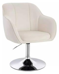 LuxuryForm DESIGN Stolička AVOLA VELUR na striebornom tanieri - biela