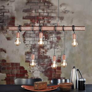 Závesná lampa Townshend 4 v tmavohnedej, Hnedá / hrdzavá, Obývacia izba / jedáleň, kov, Industriálny dizajn, Závesné svietidlo