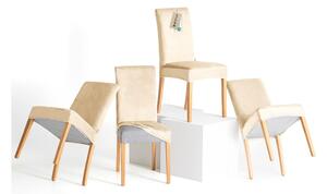 Béžové napínacie poťahy v súprave 4 ks na stoličku 48 cm Sento – Restilo