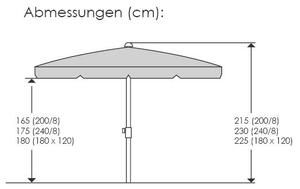 SLNEČNÍK 120/225/180 cm - Online Only záhrada, Online Only