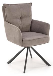 Halmar K528 jedálenská stolička otočná, látka velvet, sivá