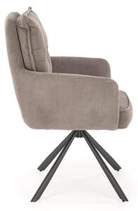 Halmar K528 jedálenská stolička otočná, látka velvet, sivá