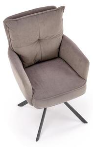 Halmar K528 jedálenská stolička otočná, látka velvet, sivá