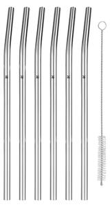 Set 6 antikoro slamiek s čistiacou kefkou WMF Profi, dĺžka 24 cm
