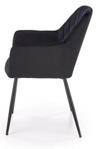 Halmar K558 jedálenská stolička, látka velvet, čierna