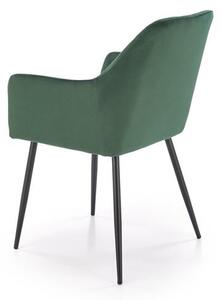 Halmar K558 jedálenská stolička, látka velvet, tmavozelená