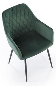 Halmar K558 jedálenská stolička, látka velvet, tmavozelená