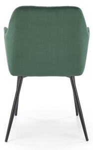 Halmar K558 jedálenská stolička, látka velvet, tmavozelená
