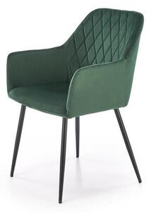 Halmar K558 jedálenská stolička, látka velvet, tmavozelená