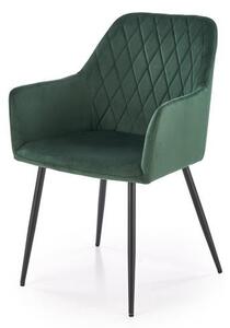Halmar K558 jedálenská stolička, látka velvet, tmavozelená