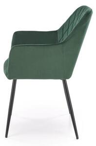 Halmar K558 jedálenská stolička, látka velvet, tmavozelená