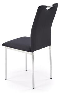 Halmar K578 jedálenská stolička, látka VELVET 66 čierne /nohy strieborné