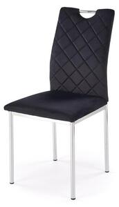 Halmar K578 jedálenská stolička, látka VELVET 66 čierne /nohy strieborné