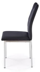 Halmar K578 jedálenská stolička, látka VELVET 66 čierne /nohy strieborné