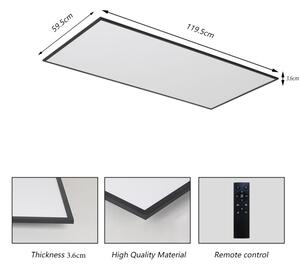 Brilagi - LED stmievateľné stropné svietidlo SLIMFRAME LED/80W/230V 120x60 cm čierne + DO