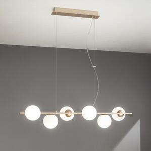Ondaluce - Závesný luster na lanku MONILE 6xE14/10W/230V zlatá/biela