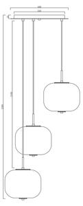 Ondaluce - Luster na lanku ODETTE 3xE14/10W/230V priem. 43 cm zlatá/dymová