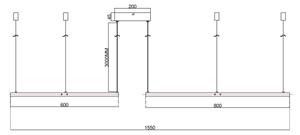 Ondaluce - LED stmievateľný luster na lanku SOEL LED/28W/230V+LED/38W+LED/47W