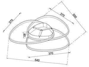 Ondaluce - LED stmievateľné stropné svietidlo ROSE LED/60W/230V 50x54 cm zlaté