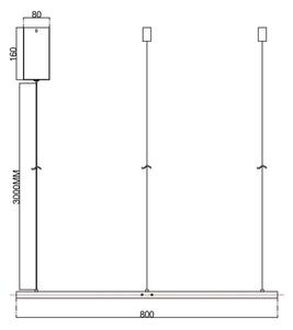 Ondaluce - LED stmievateľný luster na lane SOEL LED/38W/230V pr. 80 cm zlatý