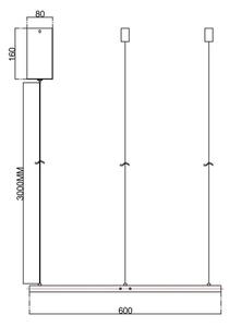 Ondaluce - LED stmievateľný luster na lane SOEL LED/28W/230V priemer 60 cm zlatý