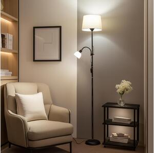Brilagi - Stojacia lampa CERIA 1xE27/100W/230V + 1xE14/25W čierna/béžová