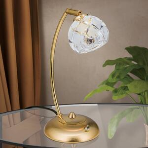 Stolná lampa Maderno olovnatý krištáľ zlato