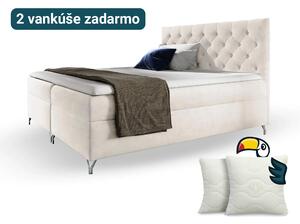 Wilsondo Čalúnená boxspring manželská posteľ Guliette s matracom - biela Rozmer: 140x200