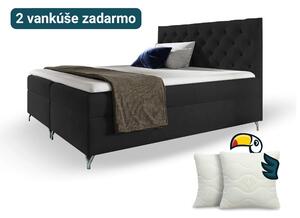 Wilsondo Čalúnená boxspring manželská posteľ Guliette s matracom - čierna Rozmer: 180x200