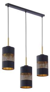 LED luster na lanku BOGART 3xE27/15W/230V čierna/zlatá