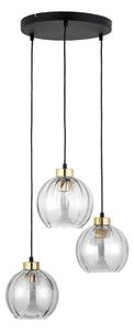 LED luster na lankách DEVI 3xE27/15W/230V čierna/číra