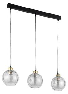 LED luster na lanku DEVI 3xE27/15W/230V čierna/dymová