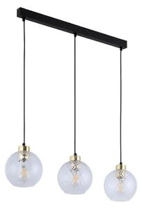 LED závesný luster na lanku DEVON 3xE27/15W/230V čierna/číra