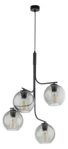 LED luster na lanku CESAR 4xE27/15W/230V čierna/dymová sivá