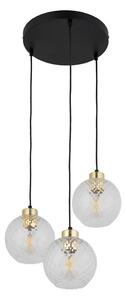 LED luster na lanku DEVON 3xE27/15W/230V čierna/číra