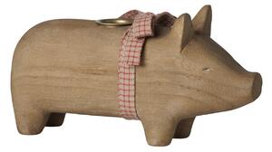 Svícen Wooden Nature Pig Medium