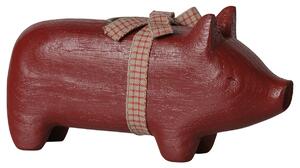 Svícen Wooden Red Pig Medium
