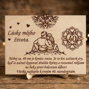 Vtipná drevená darčeková tabuľka - Láska môjho života