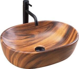 MAXMAX Keramické umývadlo Rea AMELIA 48 Wood Matt - dekor dreva