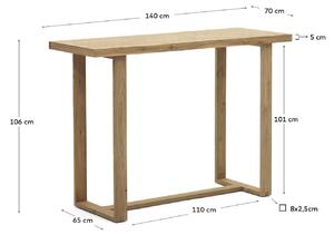 MUZZA Záhradný barový stôl adell 140 x 70 cm prírodný