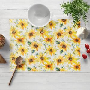 Biante Teflónové prestieranie na stôl TF-140 Akvarelové slnečnice na bielom 30x40 cm