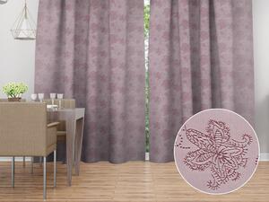 Biante Dekoračný záves TF-138 Hnedovínové kvetované ornamenty na starofialovom 150x140 cm