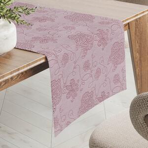 Biante Teflónový behúň na stôl TF-138 Hnedovínové kvetované ornamenty na starofialovom 20x120 cm