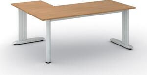 Rohový kancelársky písací stôl PRIMO FLEXIBLE, 180x140 cm, buk