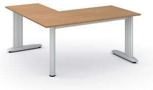 Rohový kancelársky písací stôl PRIMO FLEXIBLE, 160x160 cm, buk