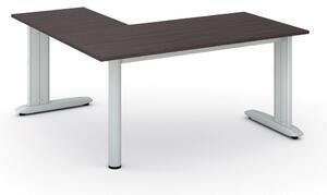 Rohový kancelársky písací stôl PRIMO FLEXIBLE 1600 x 1600 mm, wenge