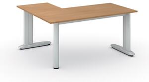Rohový kancelársky písací stôl PRIMO FLEXIBLE 1600 x 1400 mm, buk