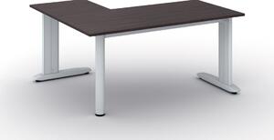 Rohový kancelársky písací stôl PRIMO FLEXIBLE 1600 x 1400 mm, wenge